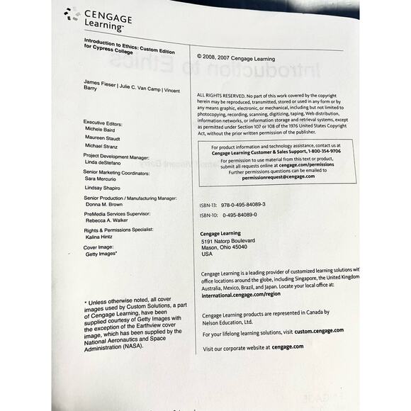 Introduction to Ethics Custom Edition for Cypress College - Picture 5 of 8